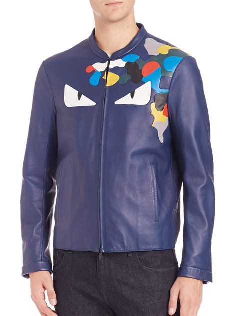 fendi monster eyes leather jacket|Fendi shirts.